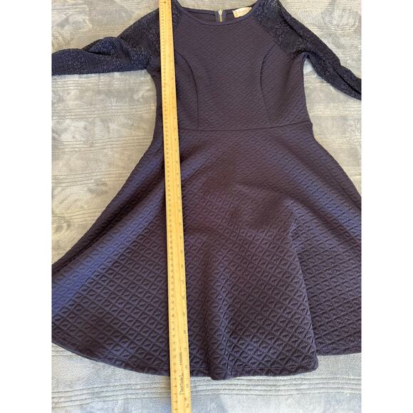 Altar'd State Navy Blue Lace Long Sleeve Fit & Flare Mini Dress Women's Small - Picture 11 of 14